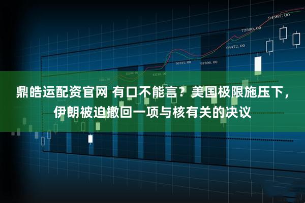 鼎皓运配资官网 有口不能言？美国极限施压下，伊朗被迫撤回一项与核有关的决议